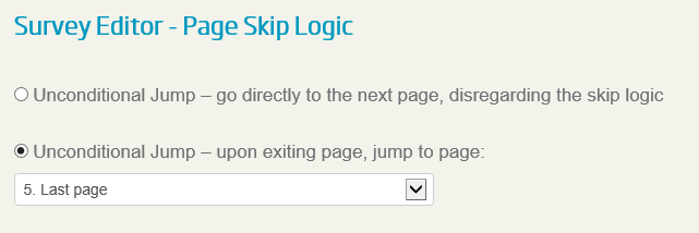 online survey page skip logic